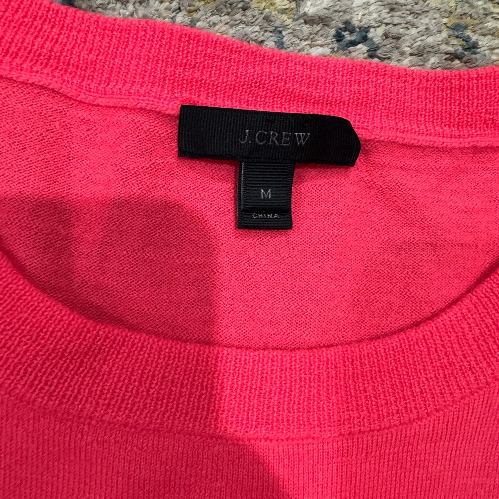 J. Crew Vibrant Pink Crew Neck Sweater - Picture 2 of 6